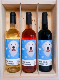 Amazing Mutts Puppy Rescue Three Bottle Wine Collection with Gift Box