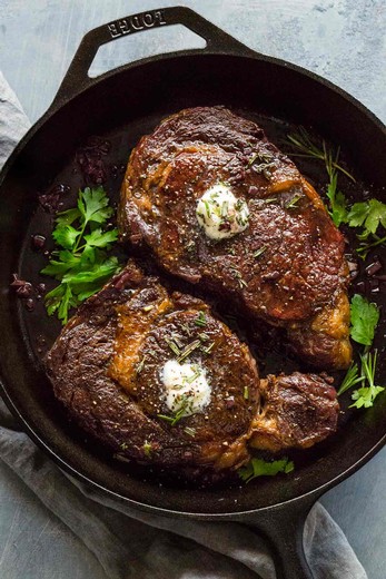 Ribeye Steaks in a Syrah Reduction