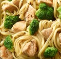 Turkey with Linguine in What Exit White Wine Garlic Sauce